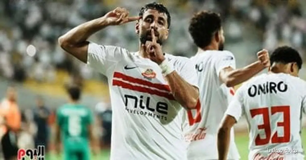 عدى الدباغ يفتتح سجله التهديفي مع الزمالك بتسجيل هدفه الأول أمام المصري في الدقيقة 30