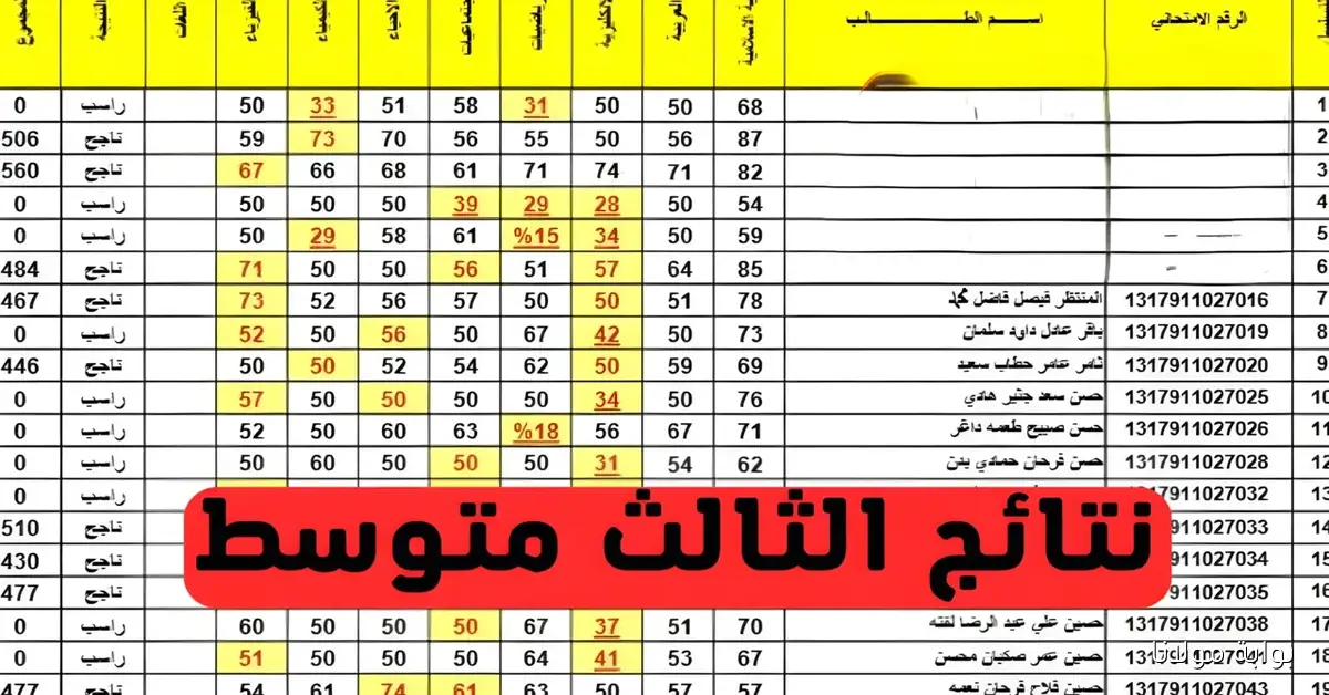 “تحميل PDF” نتائج الثالث المتوسط 2025 للدور الثاني بسهولة عبر natiegna.com