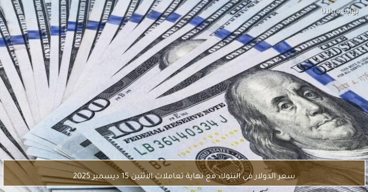 سعر الدولار في البنوك مع نهاية تعاملات الاثنين 15 ديسمبر 2025