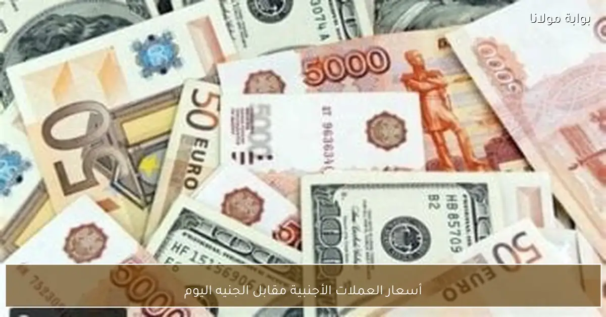 أسعار العملات الأجنبية مقابل الجنيه اليوم