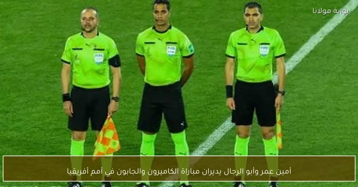 أمين عمر وأبو الرجال يديران مباراة الكاميرون والجابون في أمم أفريقيا