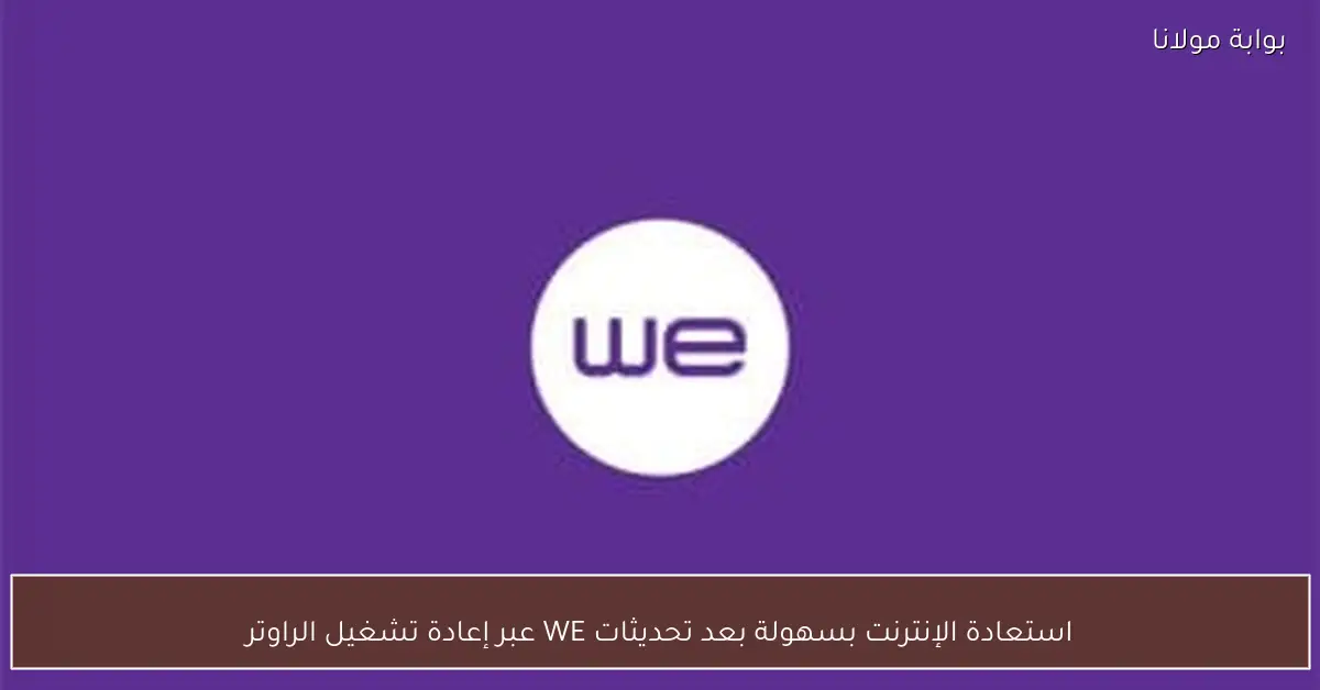 استعادة الإنترنت بسهولة بعد تحديثات WE عبر إعادة تشغيل الراوتر