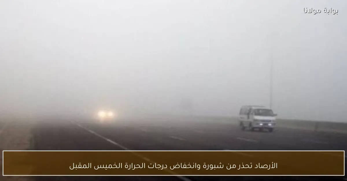 الأرصاد تحذر من شبورة وانخفاض درجات الحرارة الخميس المقبل
