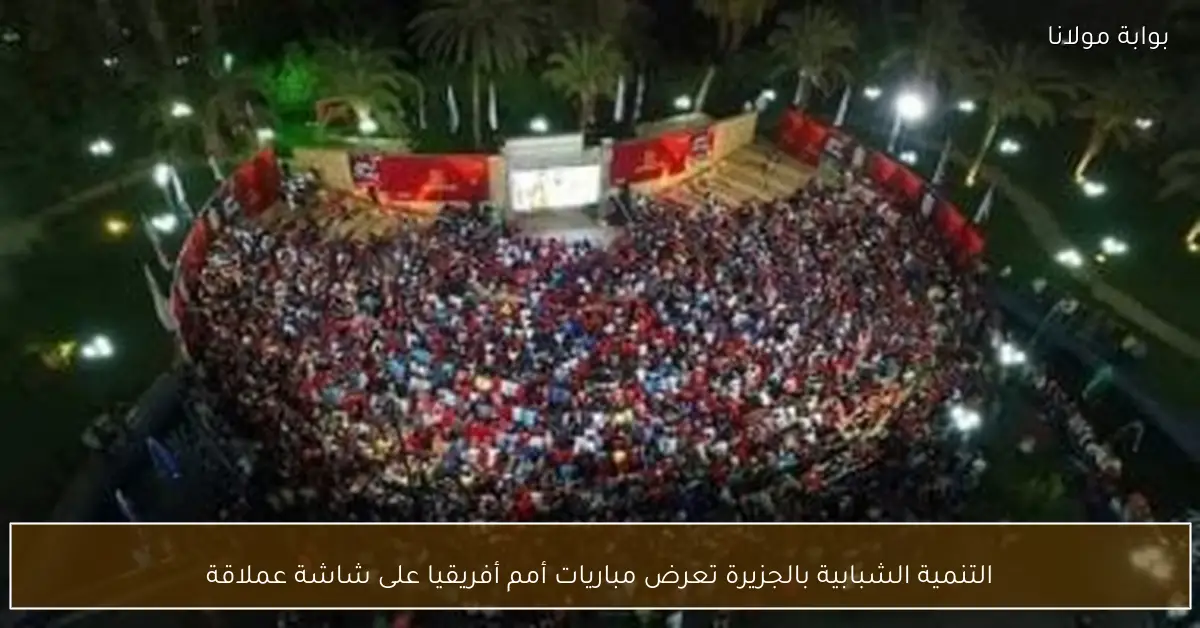 التنمية الشبابية بالجزيرة تعرض مباريات أمم أفريقيا على شاشة عملاقة
