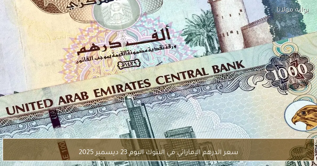 سعر الدرهم الإماراتي في البنوك اليوم 23 ديسمبر 2025