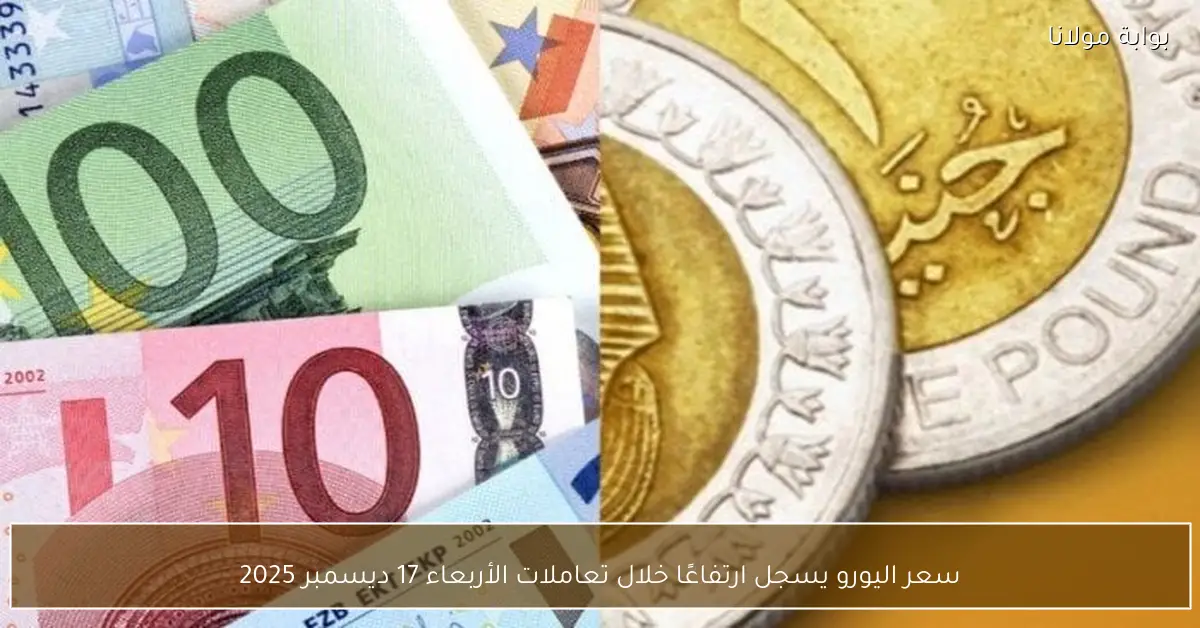 سعر اليورو يسجل ارتفاعًا خلال تعاملات الأربعاء 17 ديسمبر 2025