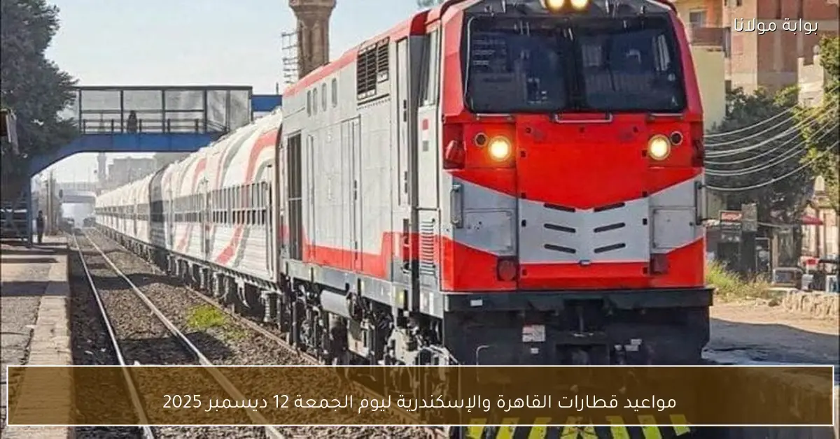 مواعيد قطارات القاهرة والإسكندرية ليوم الجمعة 12 ديسمبر 2025